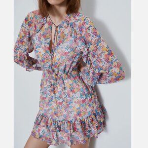 Zara Ruffled Printed Dress - 8514/059 - XS